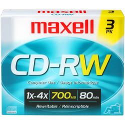 4x Rewritable CD-RW For Data - 3 Packrewritable 