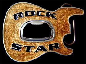 Rock Star Belt Buckle - Metallic Goldrock 