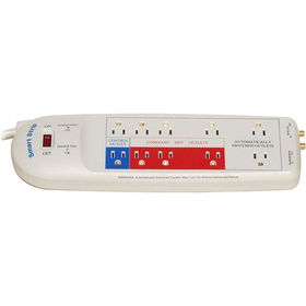 10-Outlet Energy Saving Surge Protector with Modem and Coax Cable Protectionoutlet 