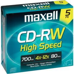 12x High-Speed Rewritable CD-RW - 5 Packhigh 