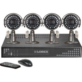 DVR System with 4 Color Weather-Proof Night Vision Cameras and 500GB Hard Drive