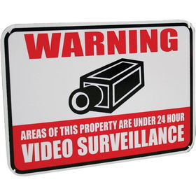 Aluminum Warning Sign With 3M Reflective Vinyl Coating - 12" X 18" Video Surveillance