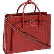 15.4"" Lake Forest Leather Ladies' Briefcase with Removable Sleeve-Red