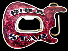 Rock Star Belt Buckle - Metallic Burgundyrock 