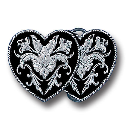 Belt Buckle - Double Heart (Diamond Cut)belt 