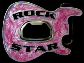 Rock Star Belt Buckle - Metallic Pinkrock 
