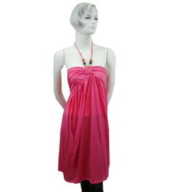 Women's Plus Size Pink Halter Tie Neck Dress Case Pack 12