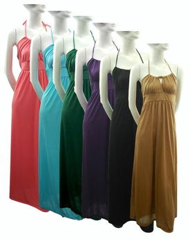 Womens Plus Size Long Halter Dress Case Pack 12