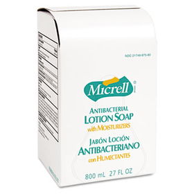 GOJO 975712CT - MICRELL Antibacterial Lotion Soap Refill, Unscented Liquid, 800ml, 12/Cartongojo 