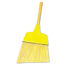 UNISAN 932A - Angler Broom, Plastic Bristles, 42 Wood Handle, Yellow