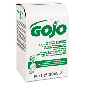 GOJO 916512 - Green Certified Lotion Hand Cleaner 800-ml Bag-in-Box Refill, Unscented, Refillgojo 