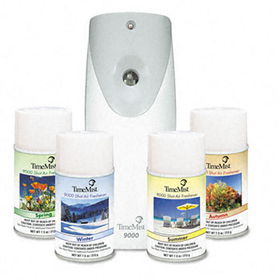 TimeMist 322742TMNB - Premium Air Freshening 9000 Shot Seasons Kit w/Dispenser & Refills, 7.5 oz