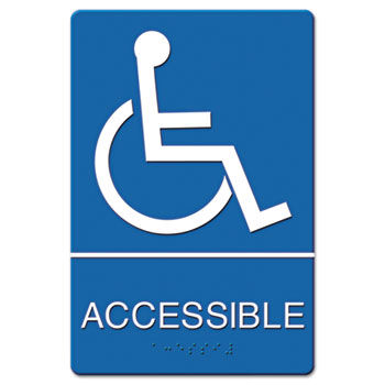 Headline Sign 4725 - ADA Sign, Wheelchair Accessible, Tactile Symbol/Braille, Molded Plastic, 6 x 9