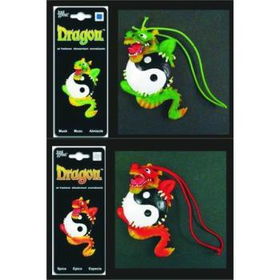 Novelty Auto Air Fresheners Green and Red Dragon Case Pack 144