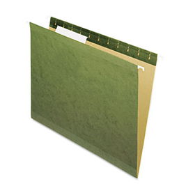 Reinforced Hanging Folders, No Tabs, Letter, Standard Green, 25/Boxpendaflex 