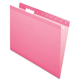 Reinforced Hanging Folders, 1/5 Tab, Letter, Pink, 25/Boxpendaflex 