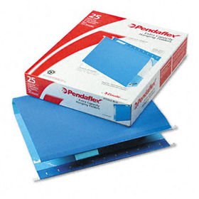 Reinforced 2"" Extra Capacity Hanging Folders, Letter, Blue, 25/Boxpendaflex 