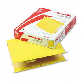 Reinforced 2"" Extra Capacity Hanging Folders, Letter, Yellow, 25/Boxhanging 
