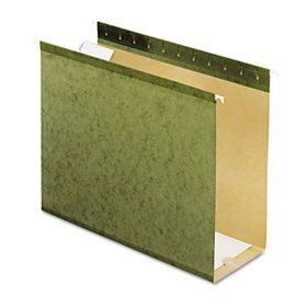 Reinforced 4"" Extra Capacity Hanging Folders, Letter, Standard Green, 25/Boxpendaflex 
