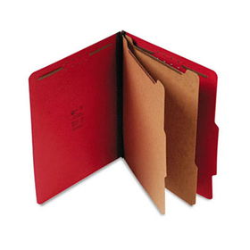 S J Paper S60407 - Expanding Classification Folder, Letter, Six-Section, Ruby Red, 15/Boxpaper 