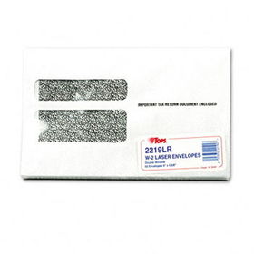 Double Window Tax Form Envelope for W-2 Laser Forms, 9x5-5/8, 50/Packtops 