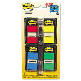 Flags Value Pack, Assorted Colors, 200 1"" Flags, Highlighter/Pen w/50 flagspost 