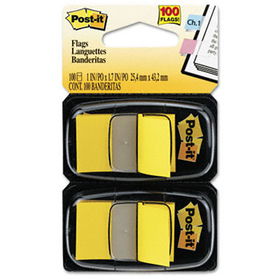Standard Tape Flags in Dispenser, Yellow, 100 Flags/Dispenserpost 