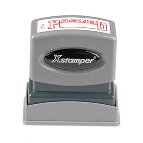 Xstamper ECO-GREEN 1211 - Title Message Stamp, POSTED, Pre-Inked/Re-Inkable, Redxstamper 