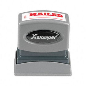 Xstamper ECO-GREEN 1218 - Title Message Stamp, MAILED, Pre-Inked/Re-Inkable, Red