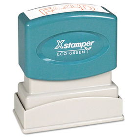 Xstamper ECO-GREEN 1350 - Title Message Stamp, FAXED, Pre-Inked/Re-Inkable, Redxstamper 