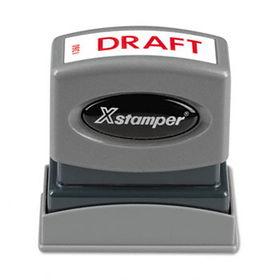 Xstamper ECO-GREEN 1360 - Title Message Stamp, DRAFT, Pre-Inked/Re-Inkable, Red