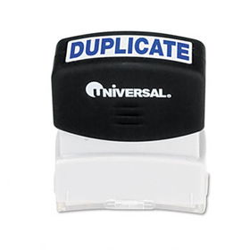 Universal 10100 - Message Stamp, DUPLICATE, Pre-Inked/Re-Inkable, Blue