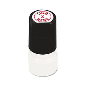 Universal 10086 - Round Message Stamp, SIGN HERE, Pre-Inked/Re-Inkable, Reduniversal 