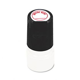 Universal 10084 - Round Message Stamp, INITIAL HERE, Pre-Inked/Re-Inkable, Red