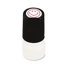 Round Message Stamp, SMILEY FACE, Pre-Inked/Re-Inkable, Reduniversal 