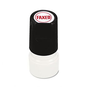 Round Message Stamp, FAXED, Pre-Inked/Re-Inkable, Red