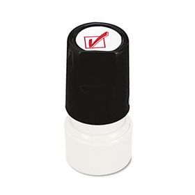 Round Message Stamp, CHECK MARK, Pre-Inked/Re-Inkable, Reduniversal 