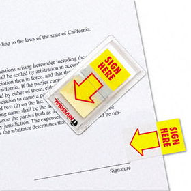 Arrow Page Flags, ""Sign Here"", Yellow/Red, 2 Dispensers of 50 Flags/Packuniversal 