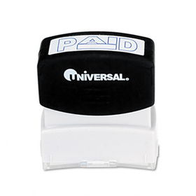 Universal 10061 - Message Stamp, PAID, Pre-Inked/Re-Inkable, Blue