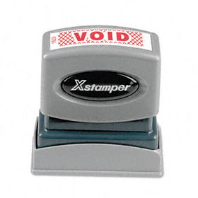 Xstamper ECO-GREEN 1825 - Title Message Stamp, VOID, Pre-Inked/Re-Inkable, Red