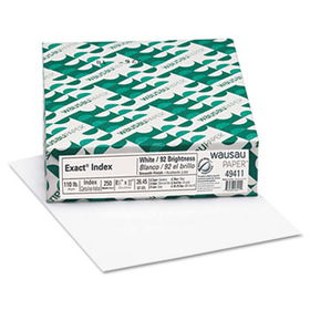 Wausau Paper 49411 - Index Card Stock, 110 lbs., 8-1/2 x 11, White, 250 Sheets/Packwausau 