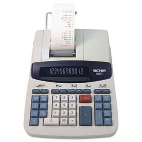 1280-7 Two-Color Printing Calculator w/USB, 12-Digit Fluorescent, Black/Red