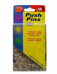 50-Count Clear Push Pins Case Pack 24piece 