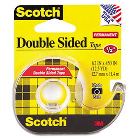 665 Double-Sided Office Tape w/Hand Dispenser, 1/2"" x 450""