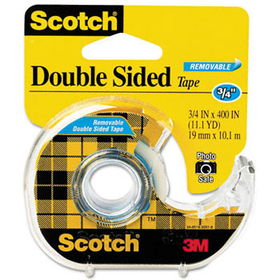 667 Double-Sided Removable Office Tape and Dispenser, 3/4"" x 400""