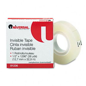 Invisible Tape, 1/2"" x 1296"", 1"" Core, Clear