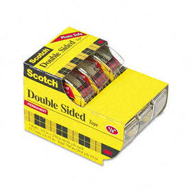 665 Double-Sided Office Tape in Hand Dispenser, 1/2"" x 250"", 3/Pack