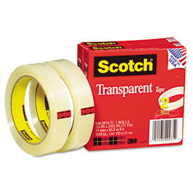 Transparent Tape 600 2P34 72, 3/4"" x 2592"", 3"" Core, Transparent, 2/Pack