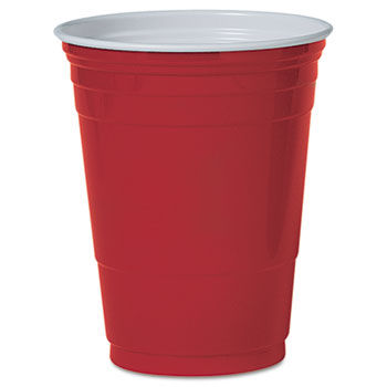 SOLO Cup Company P16RLR - Plastic Party Cold Cups, 16 oz., Red, 50/Pack