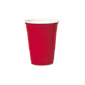 SOLO Cup Company P16RLRCT - Plastic Party Cold Cups, 16 oz., Red, 20 Bags of 50/Cartonsolo 